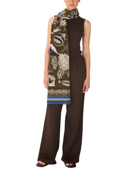 sciarpa donna 100x190 fantasia neptune militare Inoui Editions | SCARF100-NEPTUNEKHAKI